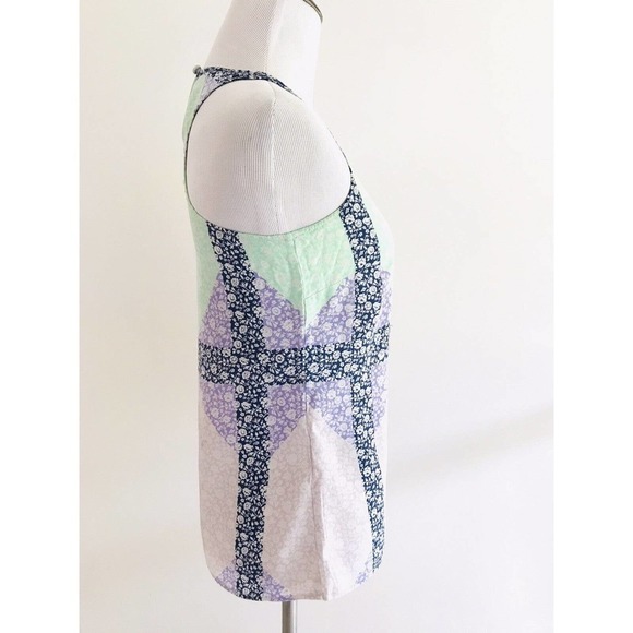J Crew | Widowpane Silk Halter Top Womens Size 00 Purple Floral Sleeveless - Picture 5 of 11